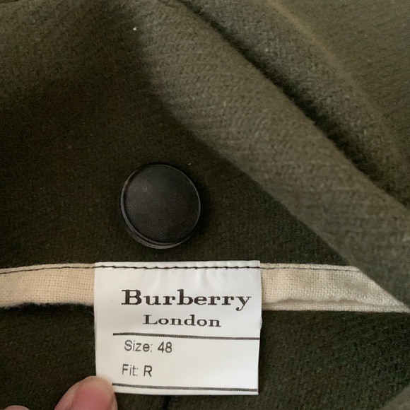 Burberry London Dark Olive Green wool Trench Coat with Wide Lapels US 8 - Picture 4 of 7